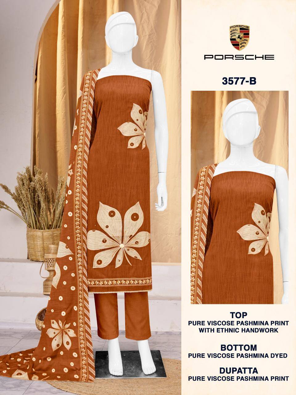 Bipson prints porsche 3577 Wedding dress material wholesalers in Mumbai