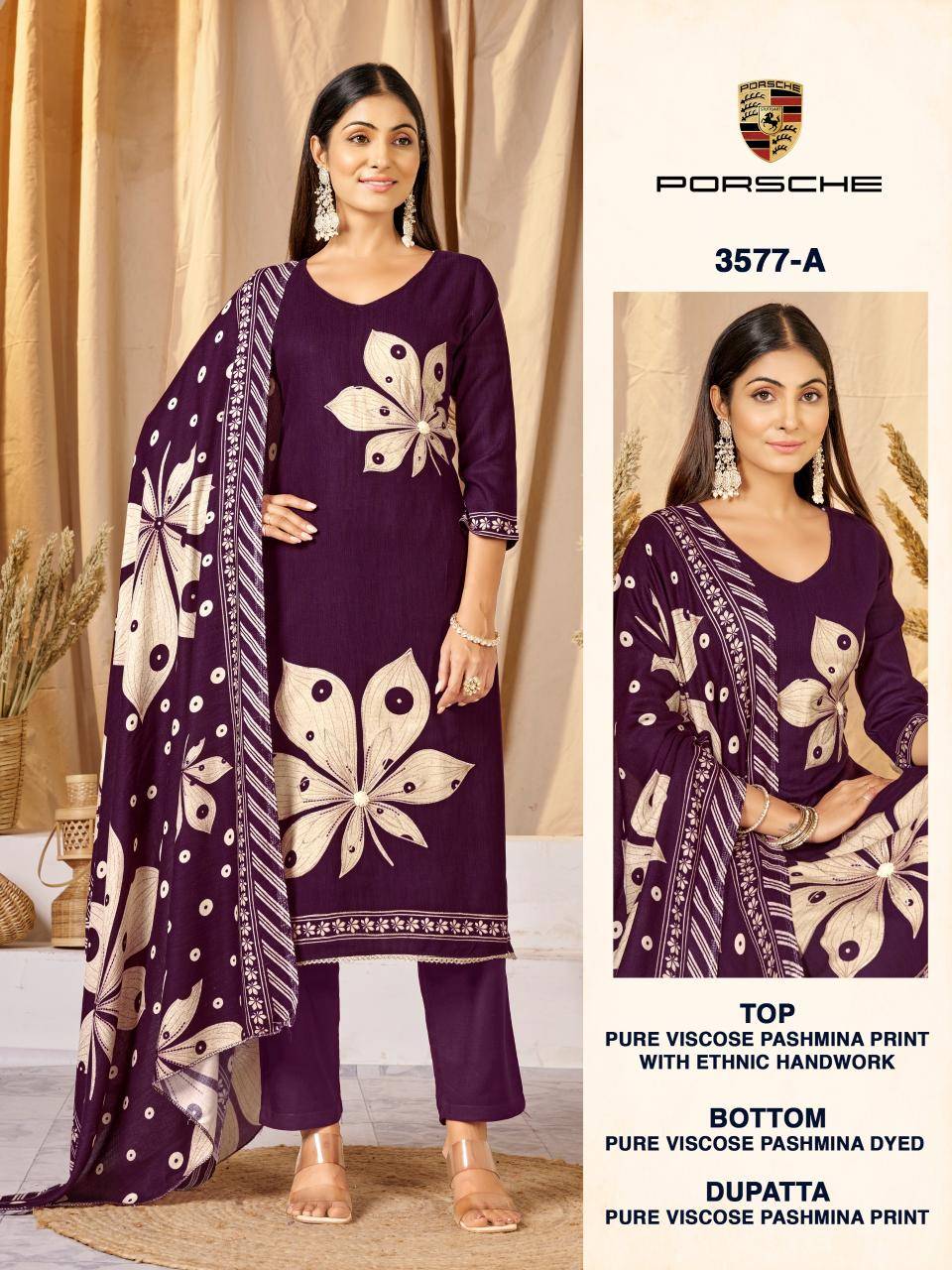 Bipson prints porsche 3577 Wedding dress material wholesalers in Mumbai