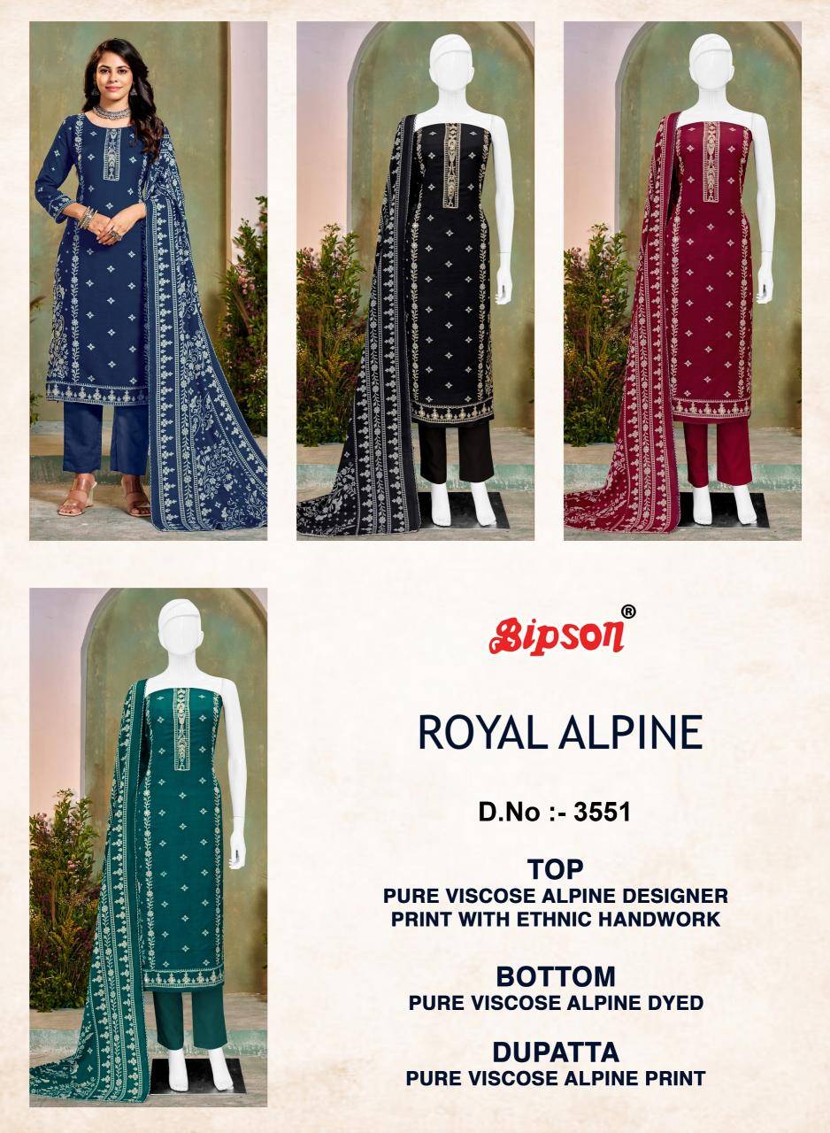 Bipson prints royal alpine 3551  wholesale Dress materials market in india