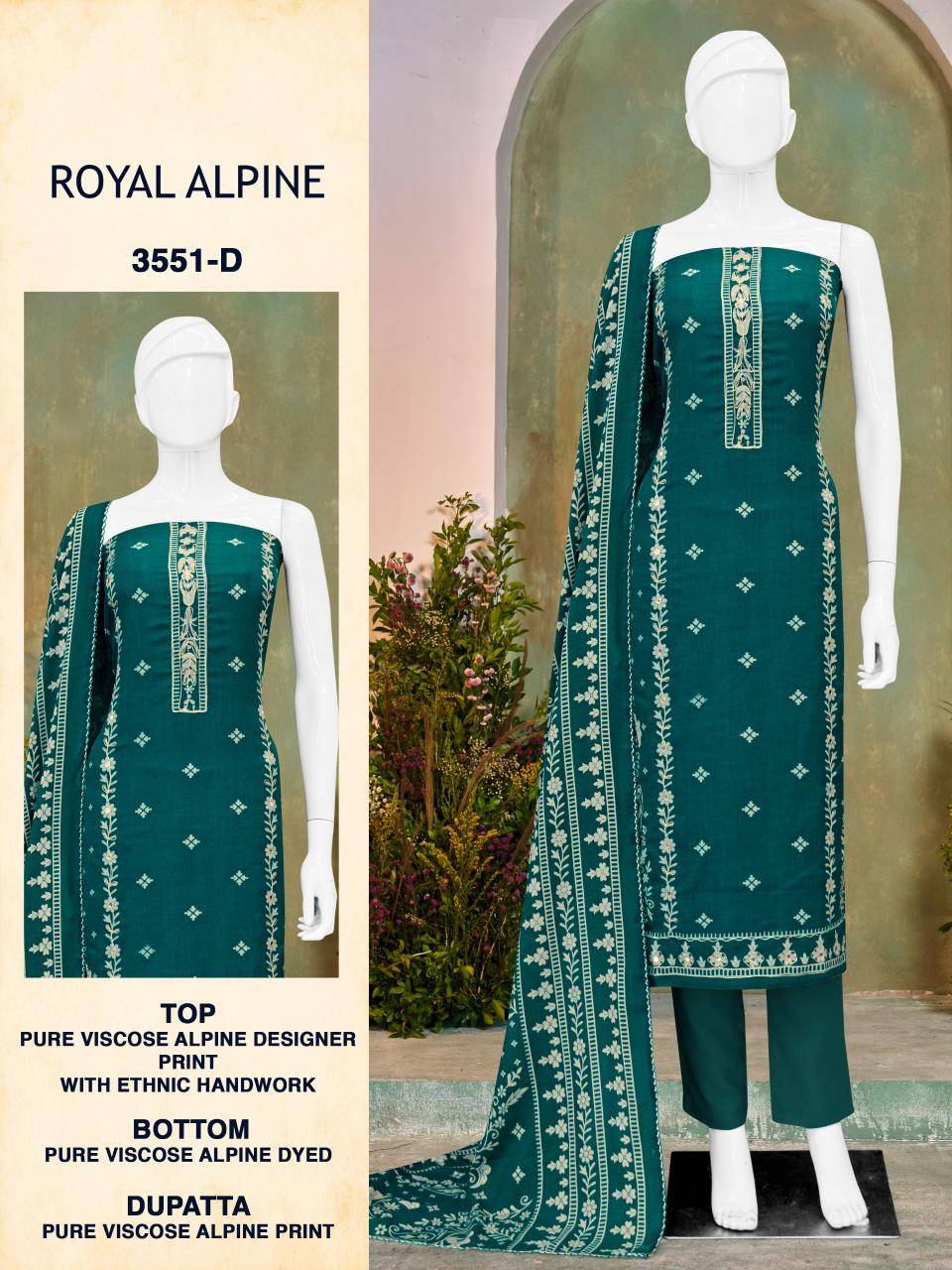 Bipson prints royal alpine 3551  wholesale Dress materials market in india