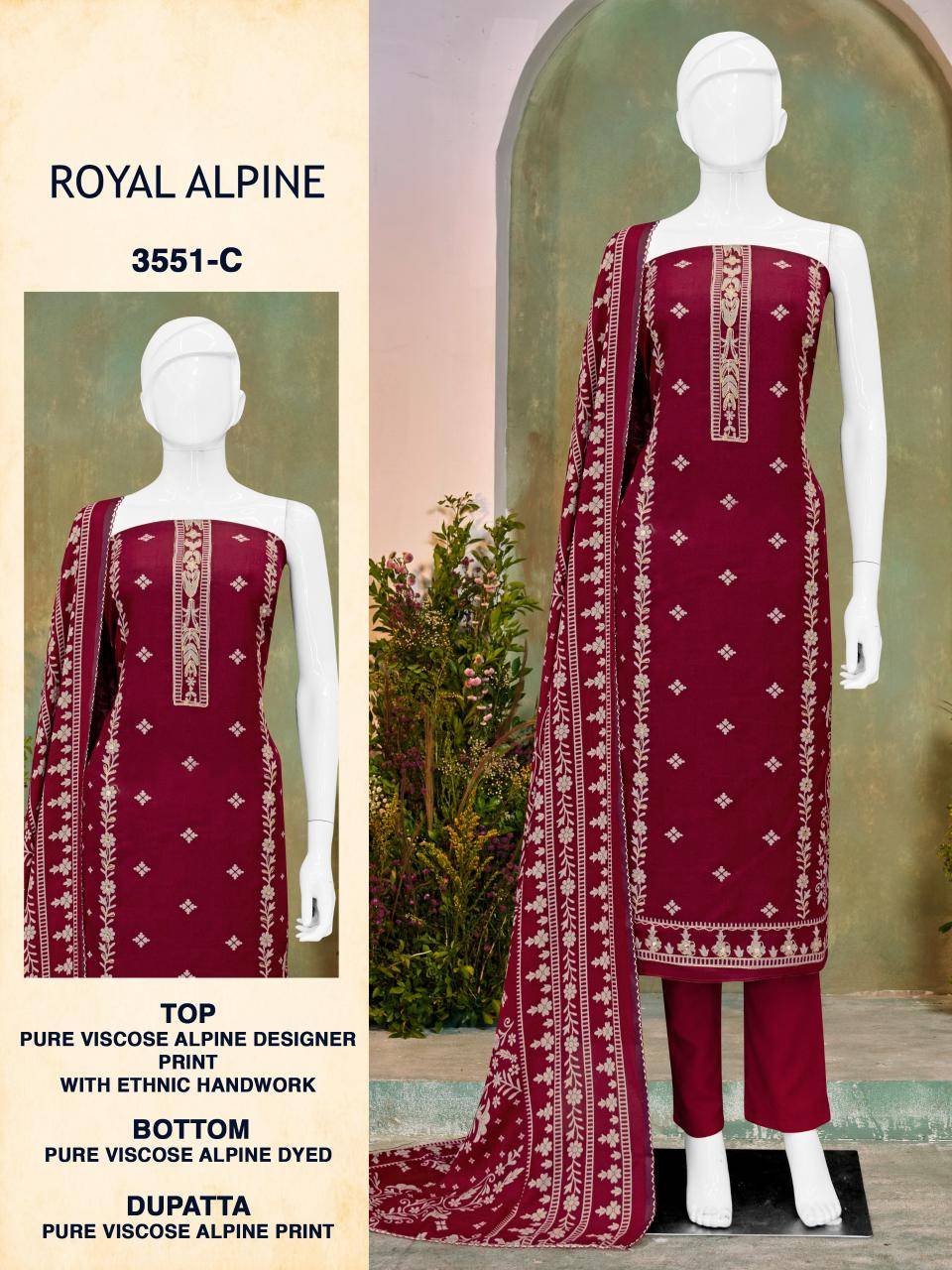 Bipson prints royal alpine 3551  wholesale Dress materials market in india
