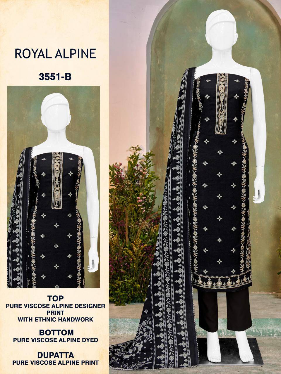 Bipson prints royal alpine 3551  wholesale Dress materials market in india