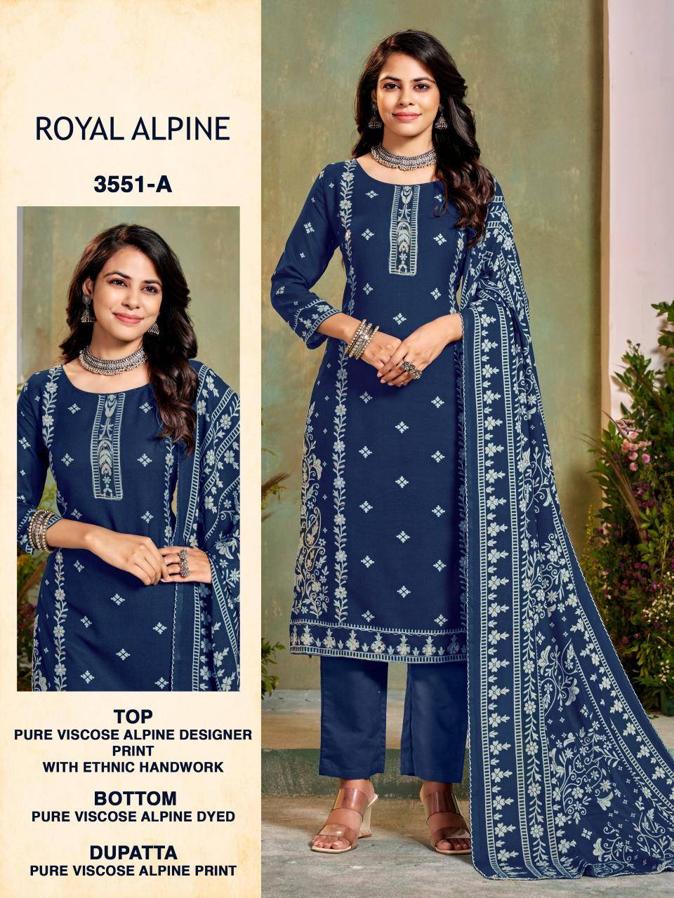 Bipson prints royal alpine 3551  wholesale Dress materials market in india