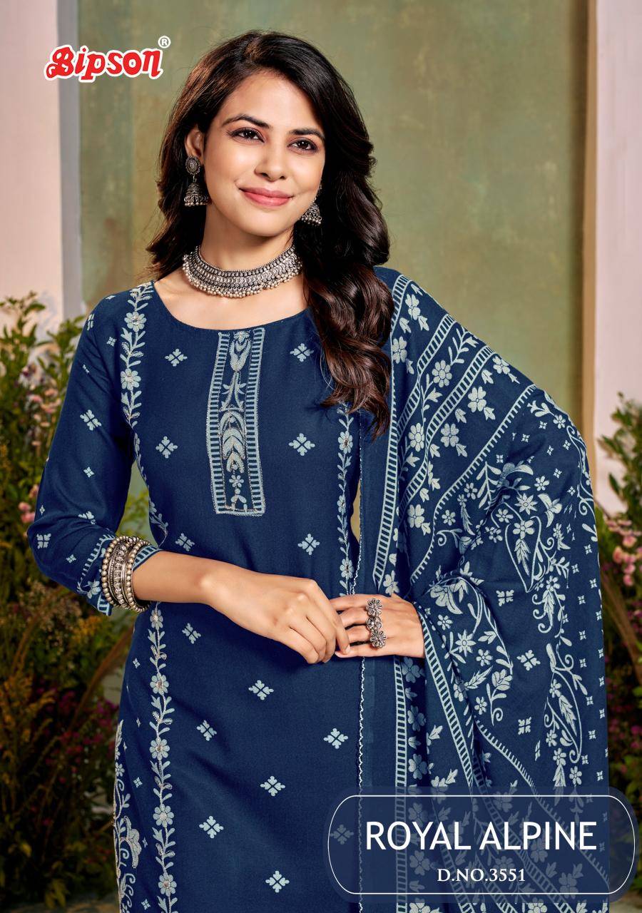 Bipson prints royal alpine 3551  wholesale Dress materials market in india