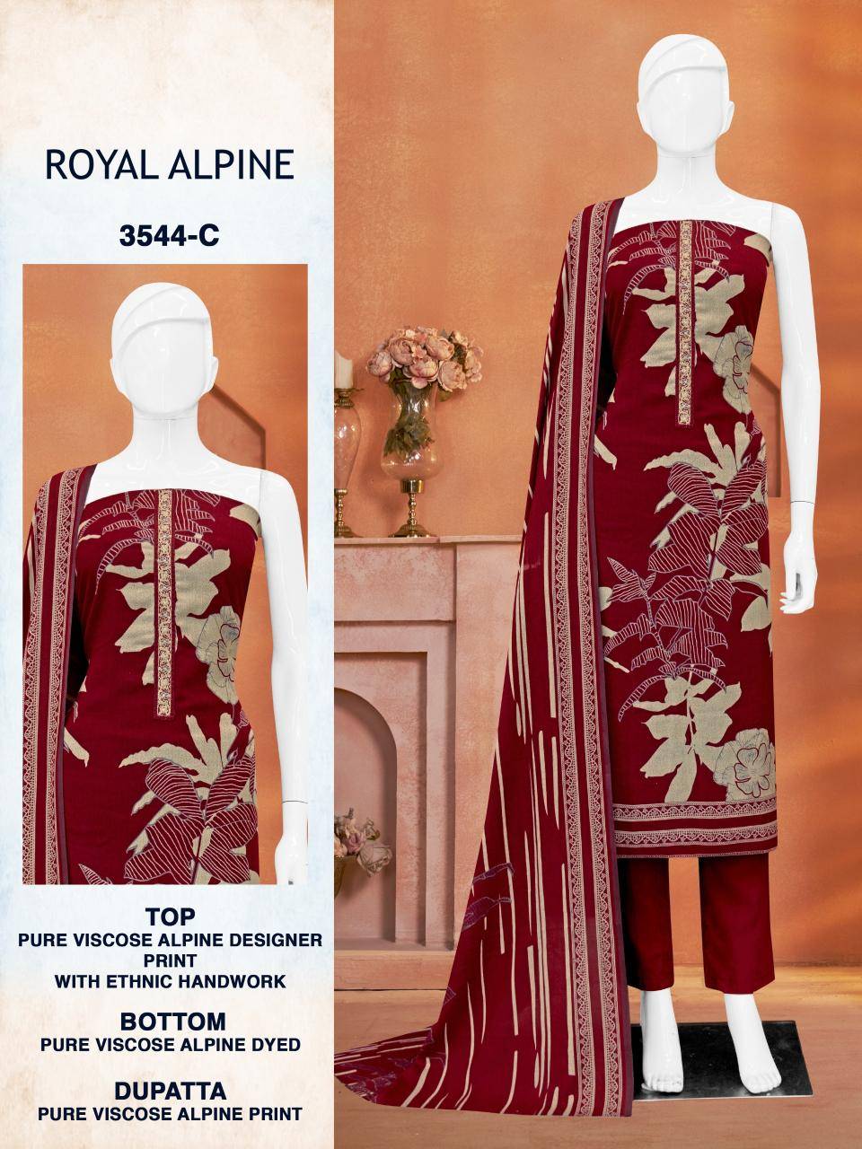 Bipson prints royal alpine 3544 ladies Dress matrials wholesale market in india