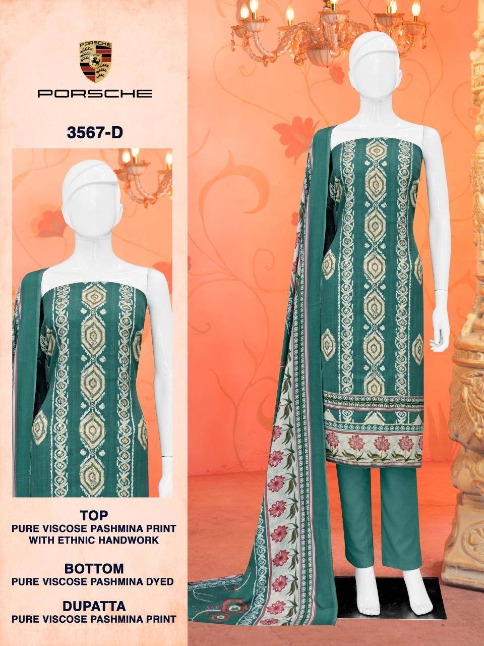 Bipson prints porsche 3567 ladies Dress materials wholesale in india
