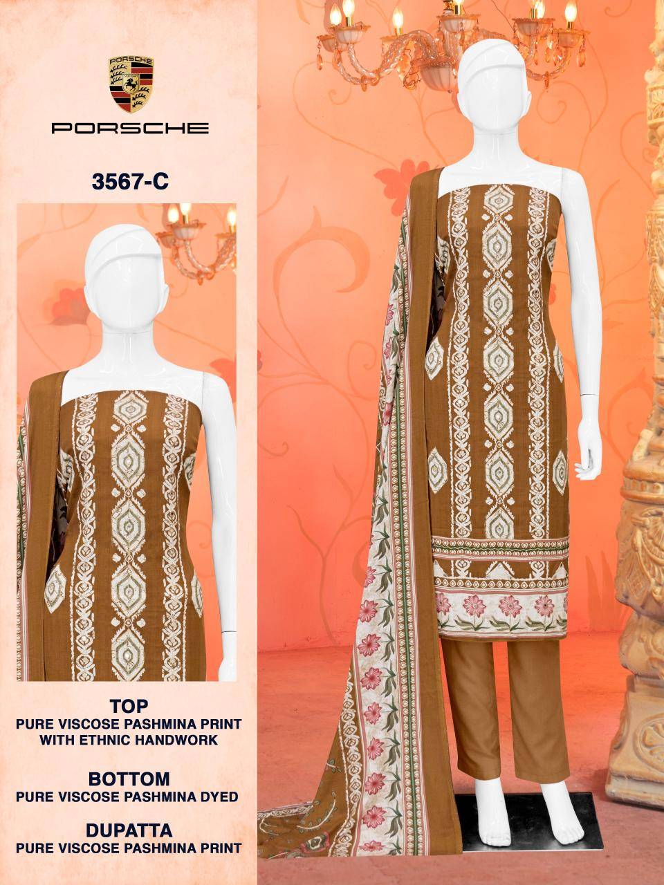 Bipson prints porsche 3567 ladies Dress materials wholesale in india