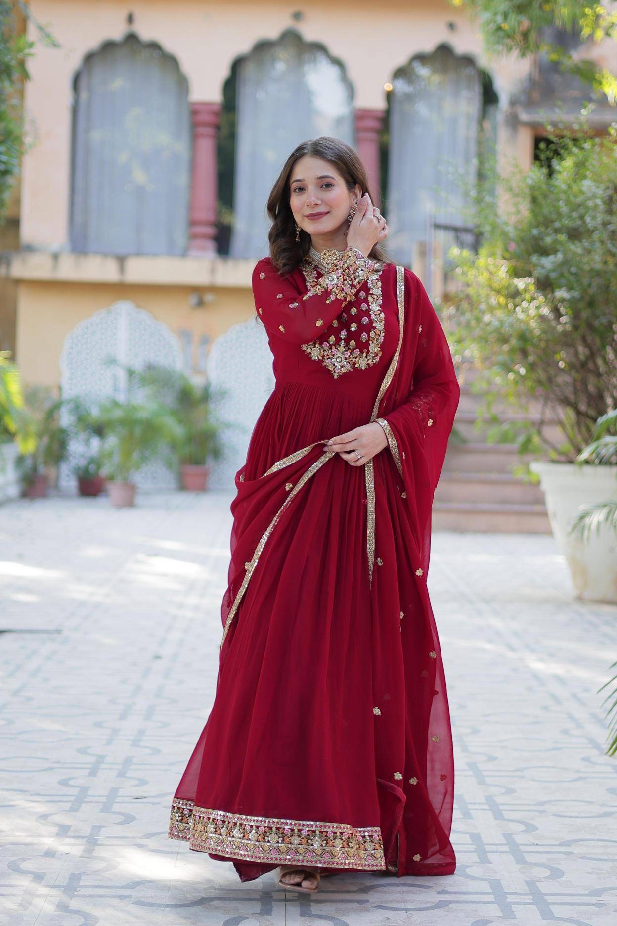 Adhya festival collection gown with dupatta Saree manufacturers in India