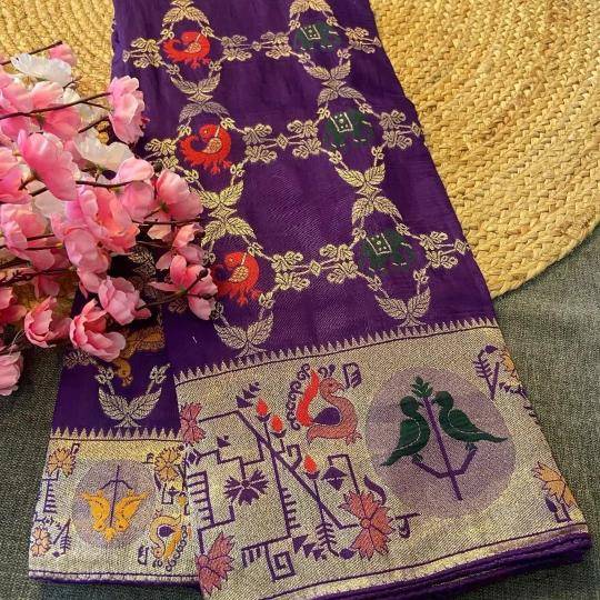 Akshara soft russian silk Ladies saree wholesale market in India