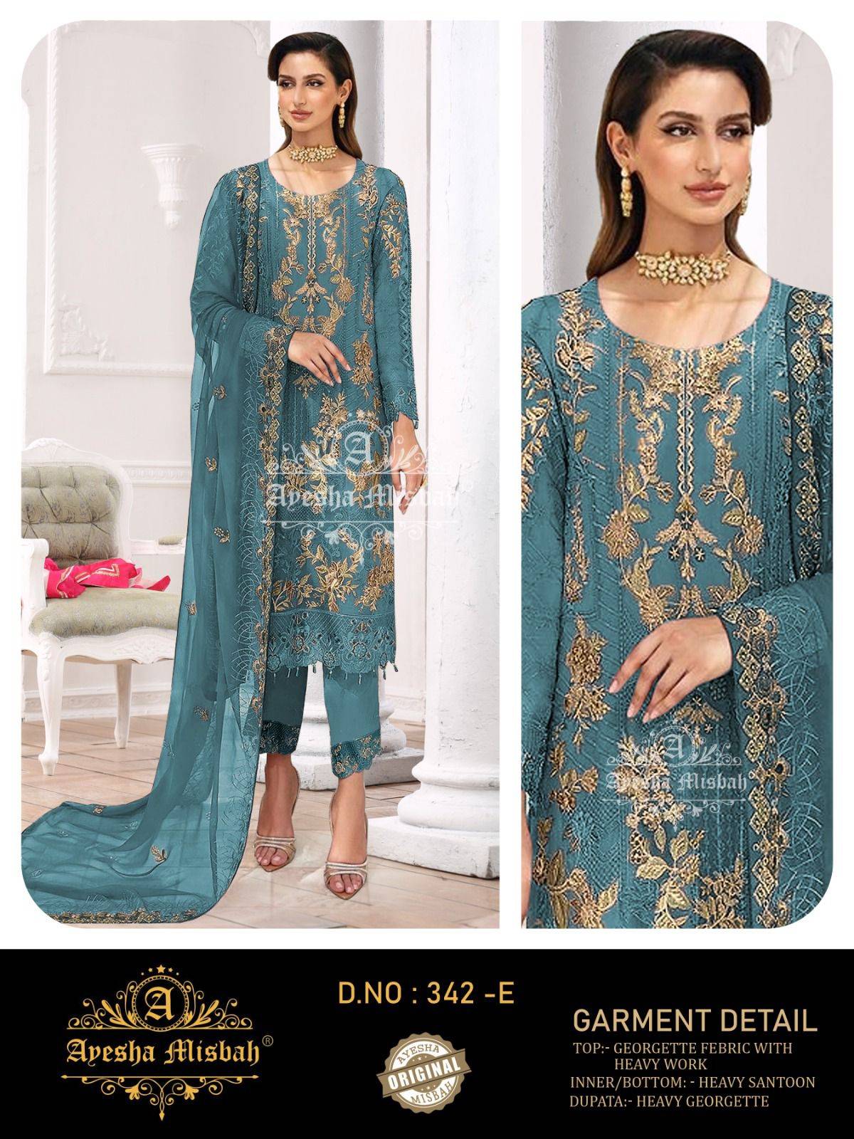 Ayesha Misbah 342 A To F Wholesale salwar kameez suppliers