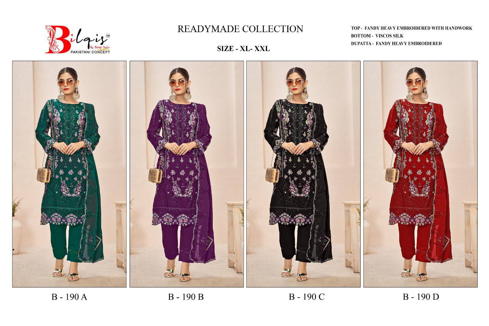 Bilqis B 190 A To D Salwar kameez manufacturers in Delhi
