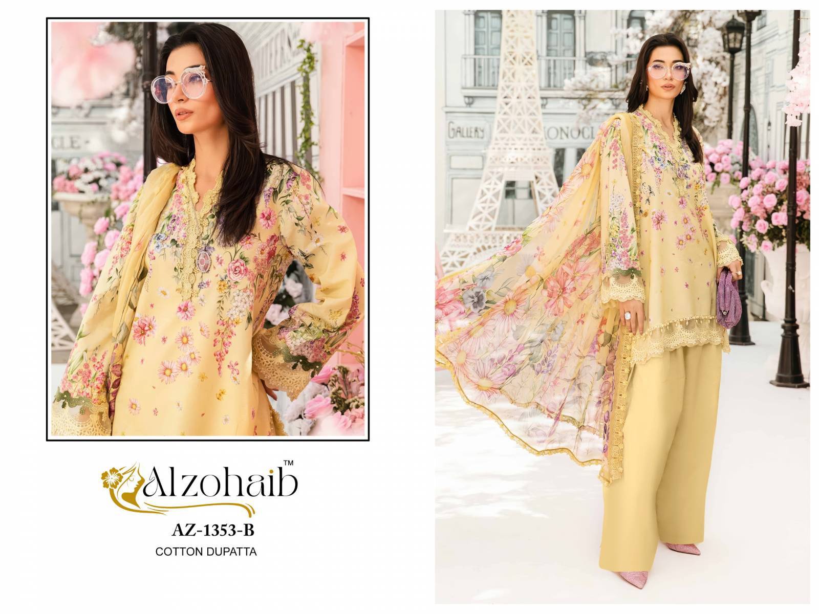 Alzohaib Mubeena Chiffon Dupatta Salwar Kameez manufacturers in Ahmedabad