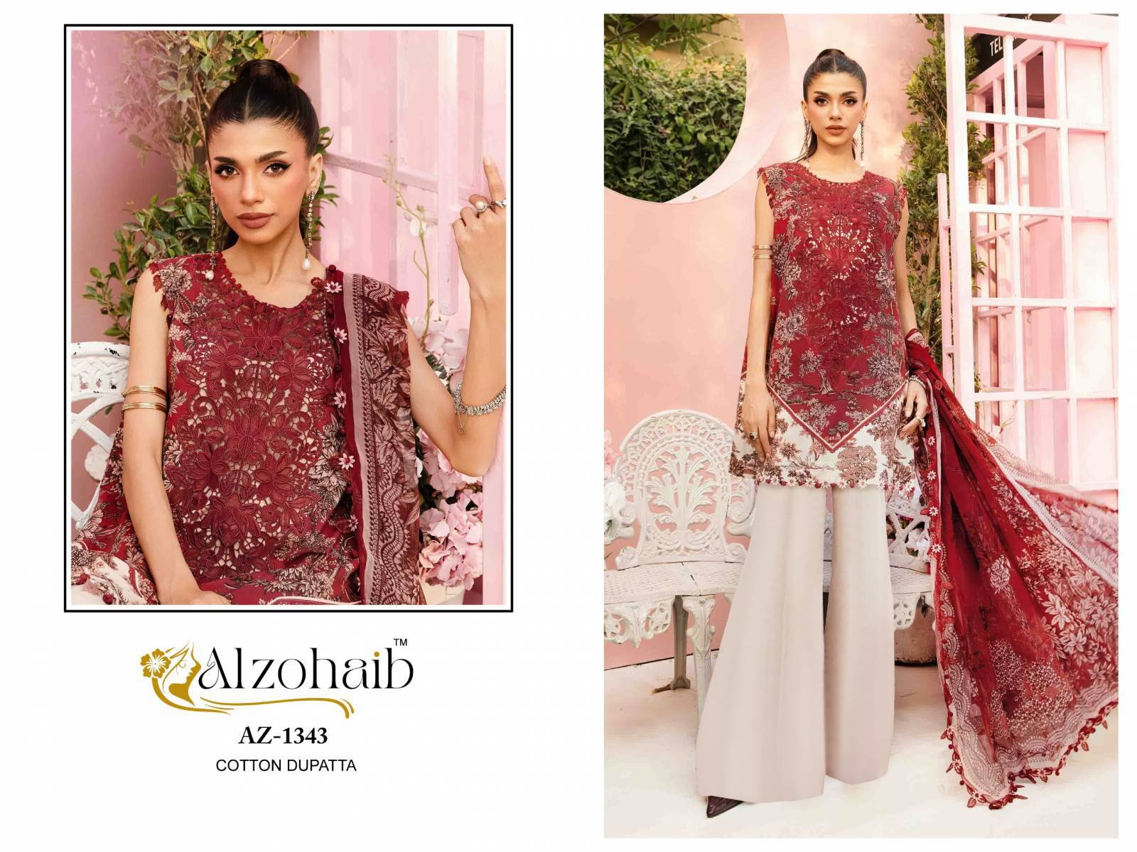 Alzohaib Mubeena Chiffon Dupatta Salwar Kameez manufacturers in Ahmedabad