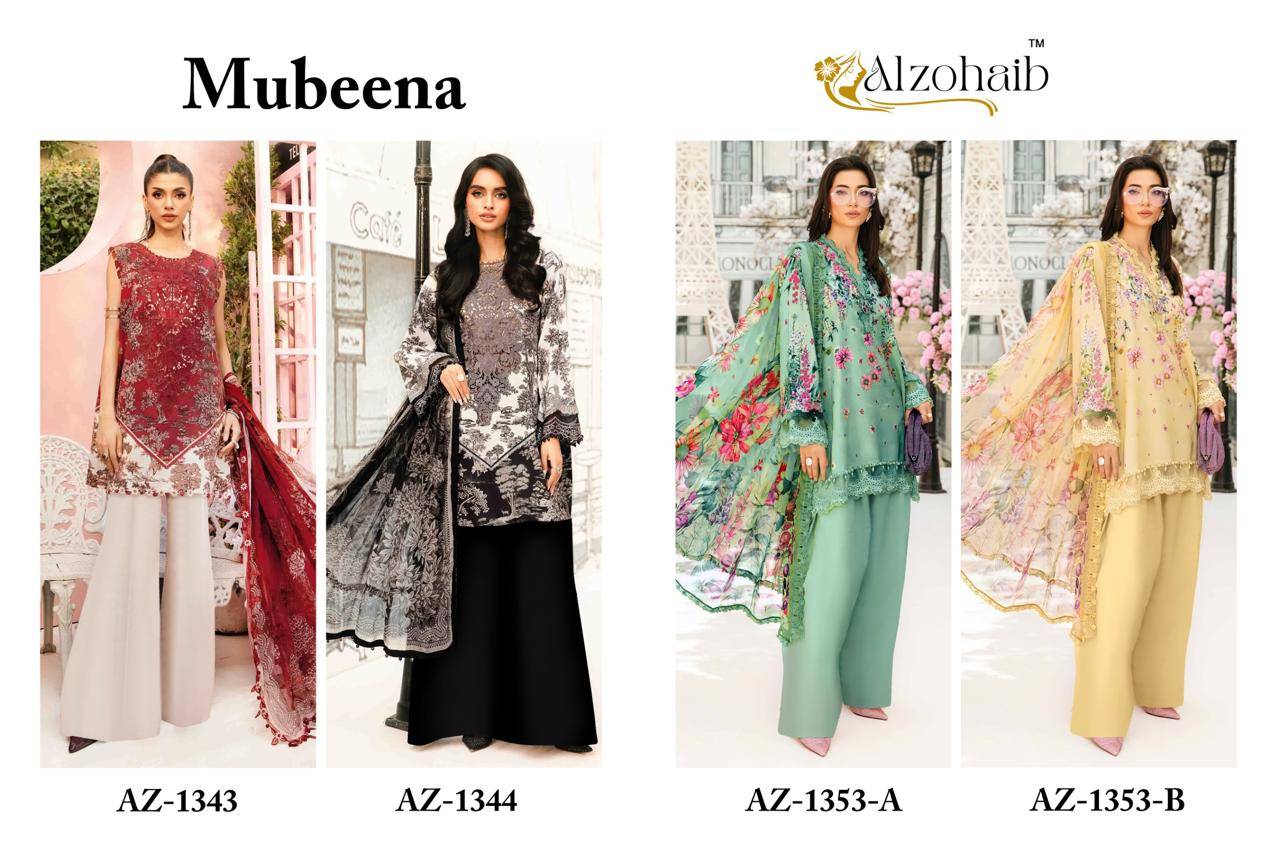 Alzohaib Mubeena Chiffon Dupatta Salwar Kameez manufacturers in Ahmedabad