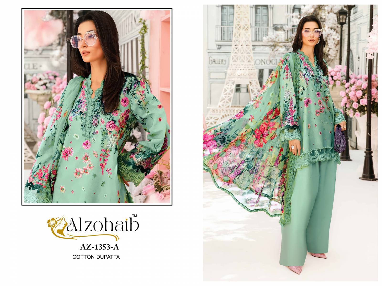 Alzohaib Mubeena Cotton Dupatta Salwar Kameez suppliers in Ahmedabad