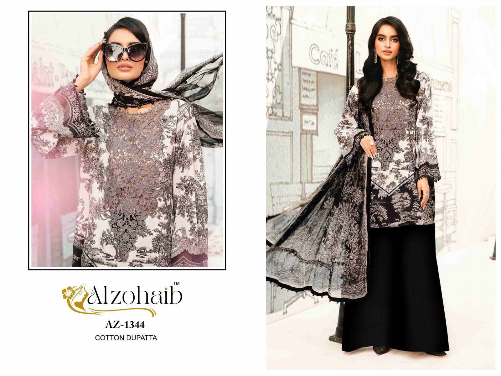 Alzohaib Mubeena Cotton Dupatta Salwar Kameez suppliers in Ahmedabad