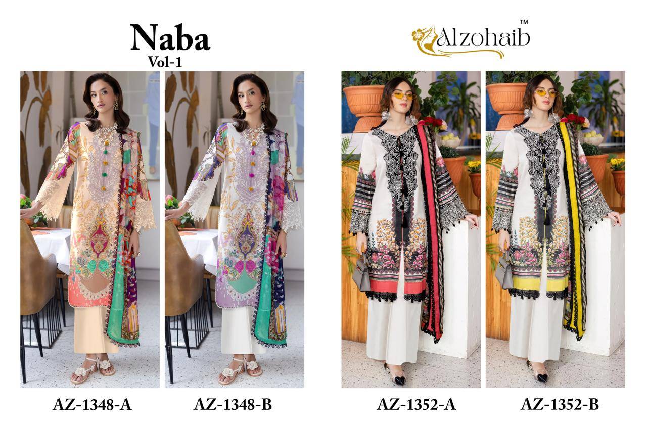 Alzohaib Naba Vol 1 Chiffon Dupatta Salwar suit wholesale dealers in Pune
