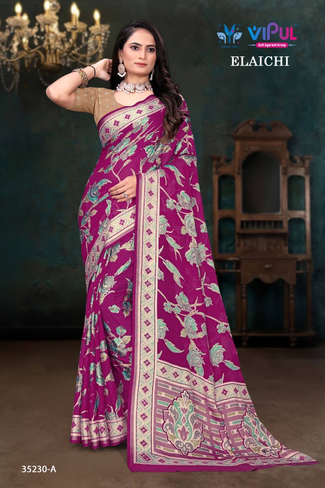 Vipul Elaichi 35230 A To D Wholesale saree suppliers in Surat