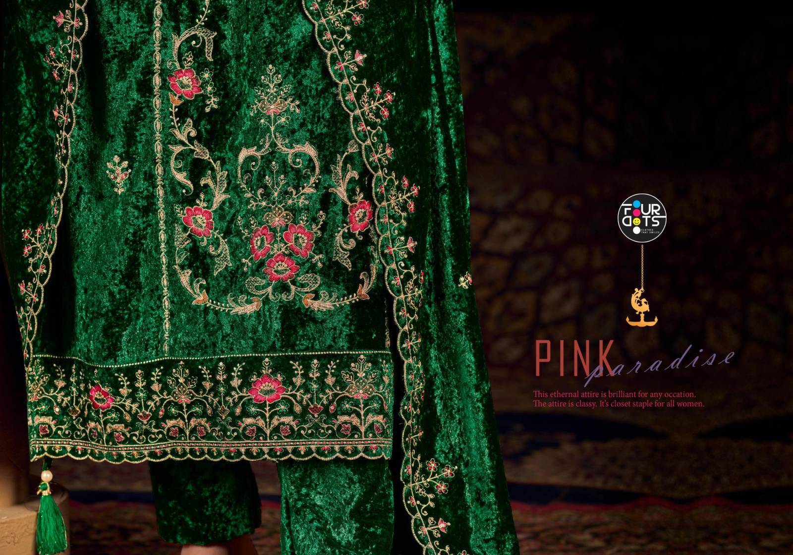 Four Dots Roman Makhmal Latest trends in wholesale Salwar Kameez in Ahmedabad