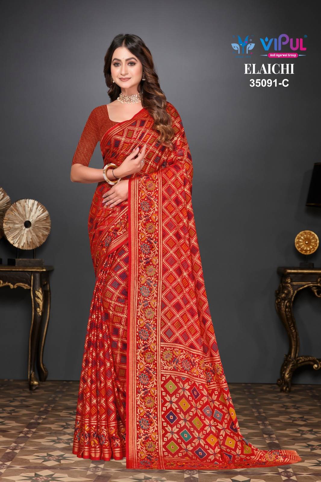 Vipul Elaichi 35091 A To D Ahmedabad wholesale saree market