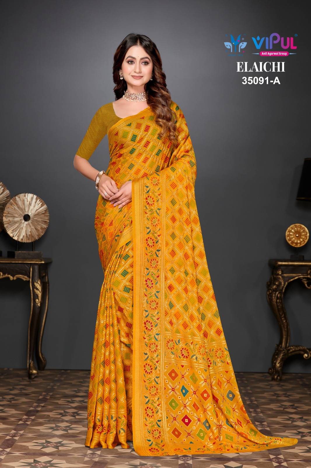 Vipul Elaichi 35091 A To D Ahmedabad wholesale saree market