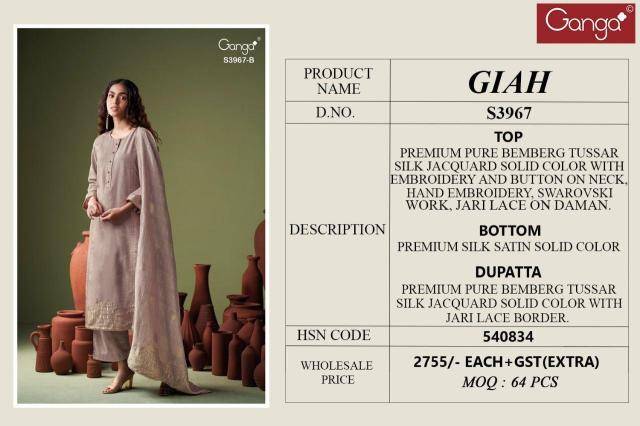 Ganga giah 3967 Wholesale dress material suppliers