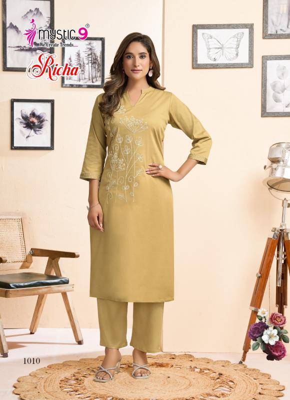 Mystic9 richa vol 1 coord set Wholesale Kurti suppliers