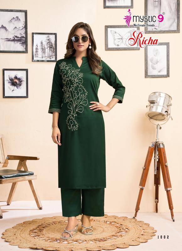 Mystic9 richa vol 1 coord set Wholesale Kurti suppliers