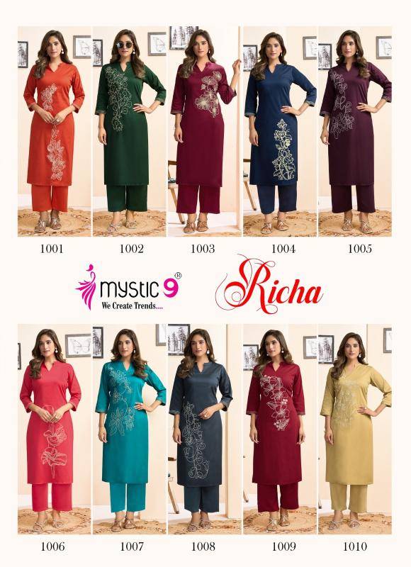 Mystic9 richa vol 1 coord set Wholesale Kurti suppliers