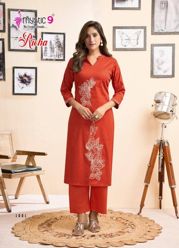 Mystic9 richa vol 1 coord set Wholesale Kurti suppliers
