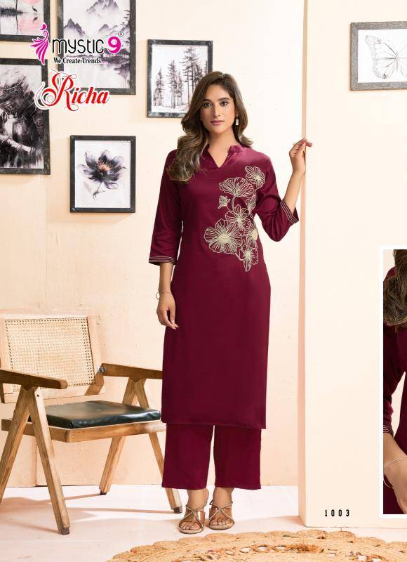 Mystic9 richa vol 1 coord set Wholesale Kurti suppliers