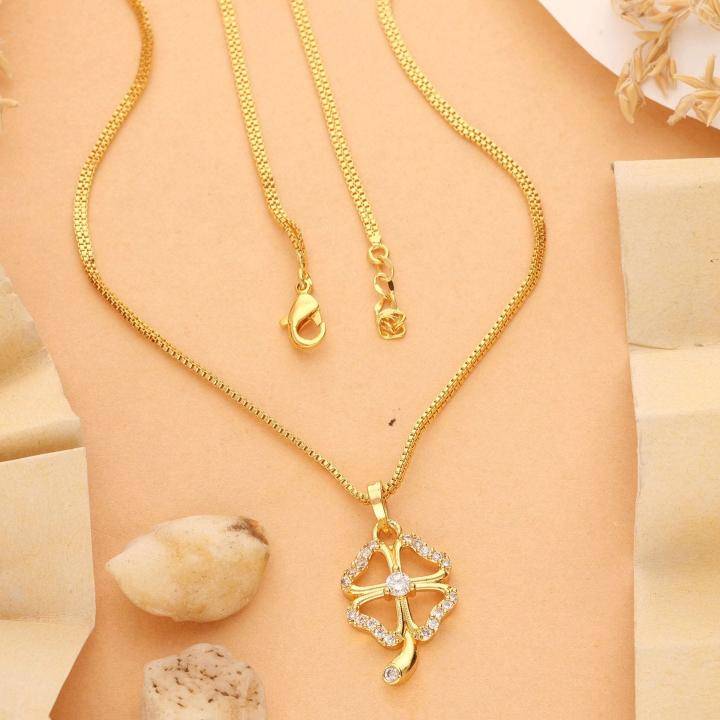 Micro gold polish chain pendant 750 Online artificial jewellery store in surat