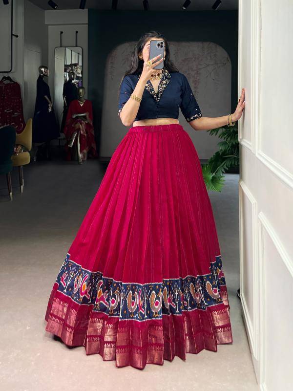 MNK 1135 Poly Cotton Co-ord Set PNK Wholesale wedding lehenga choli