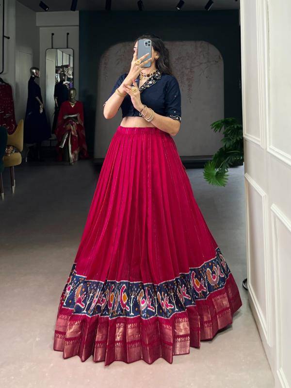 MNK 1135 Poly Cotton Co-ord Set PNK Wholesale wedding lehenga choli