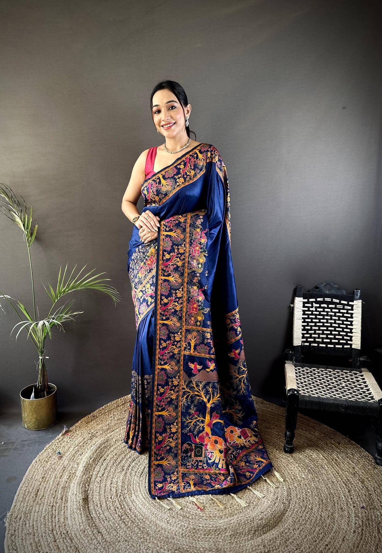 Malhar kashmiri pashmina silk Saree suppliers in Mumbai