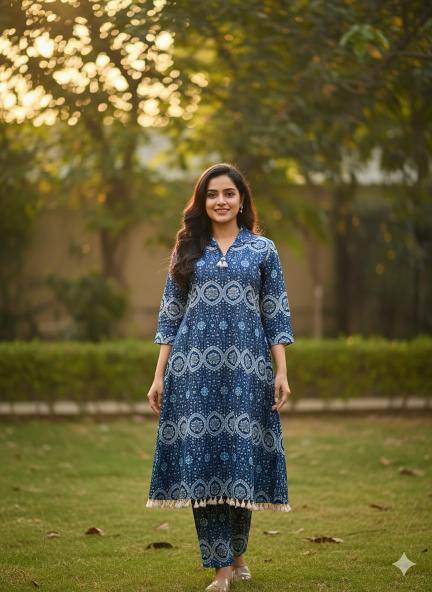 Janni stylish azrak print coord set Kurti wholesalers in Mumbai