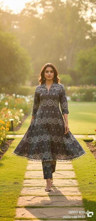 Janni stylish azrak print coord set Kurti wholesalers in Mumbai