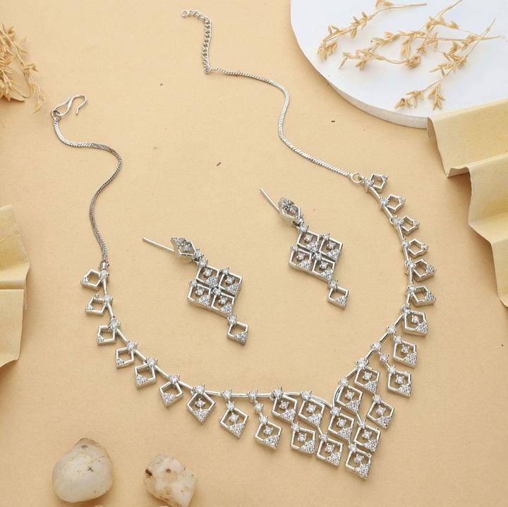 Anti tranish american diamond necklace set 934 Wholesale artificial jewellery in Surat
