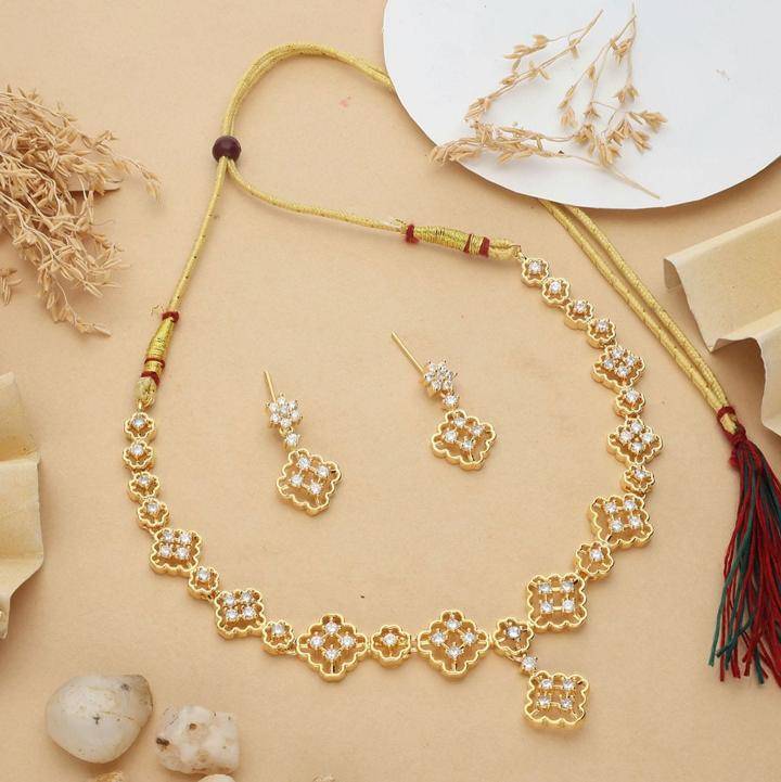 Anti tranish american diamond necklace set 937 Surat artificial jewellery market