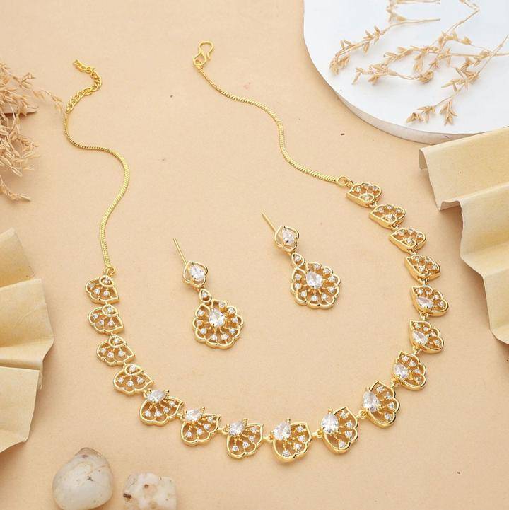 Anti tranish american diamond necklace set 941 Surat artificial jewellery online