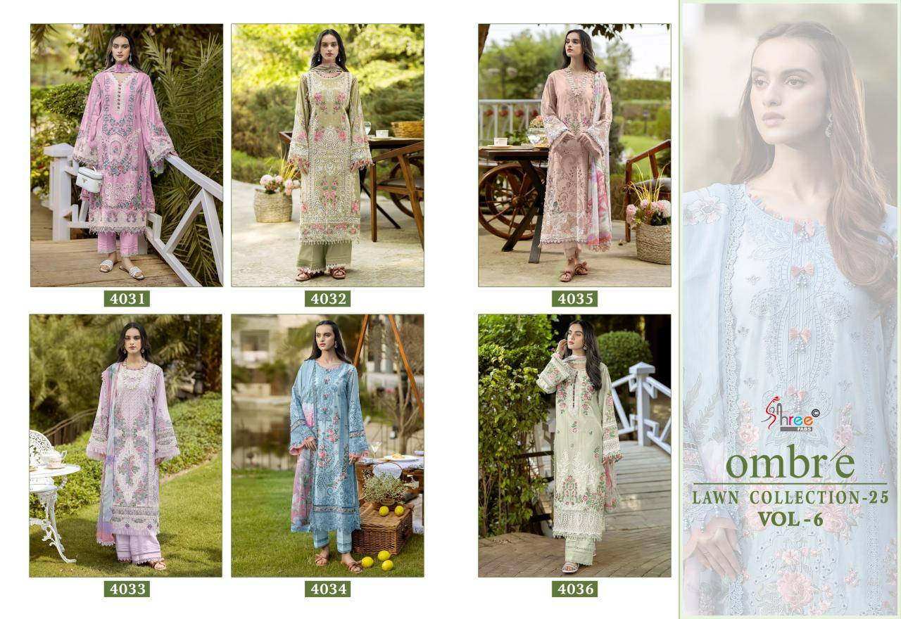 Shree fab ombre lawn collection vol 6 Affordable salwar suits in Delhi