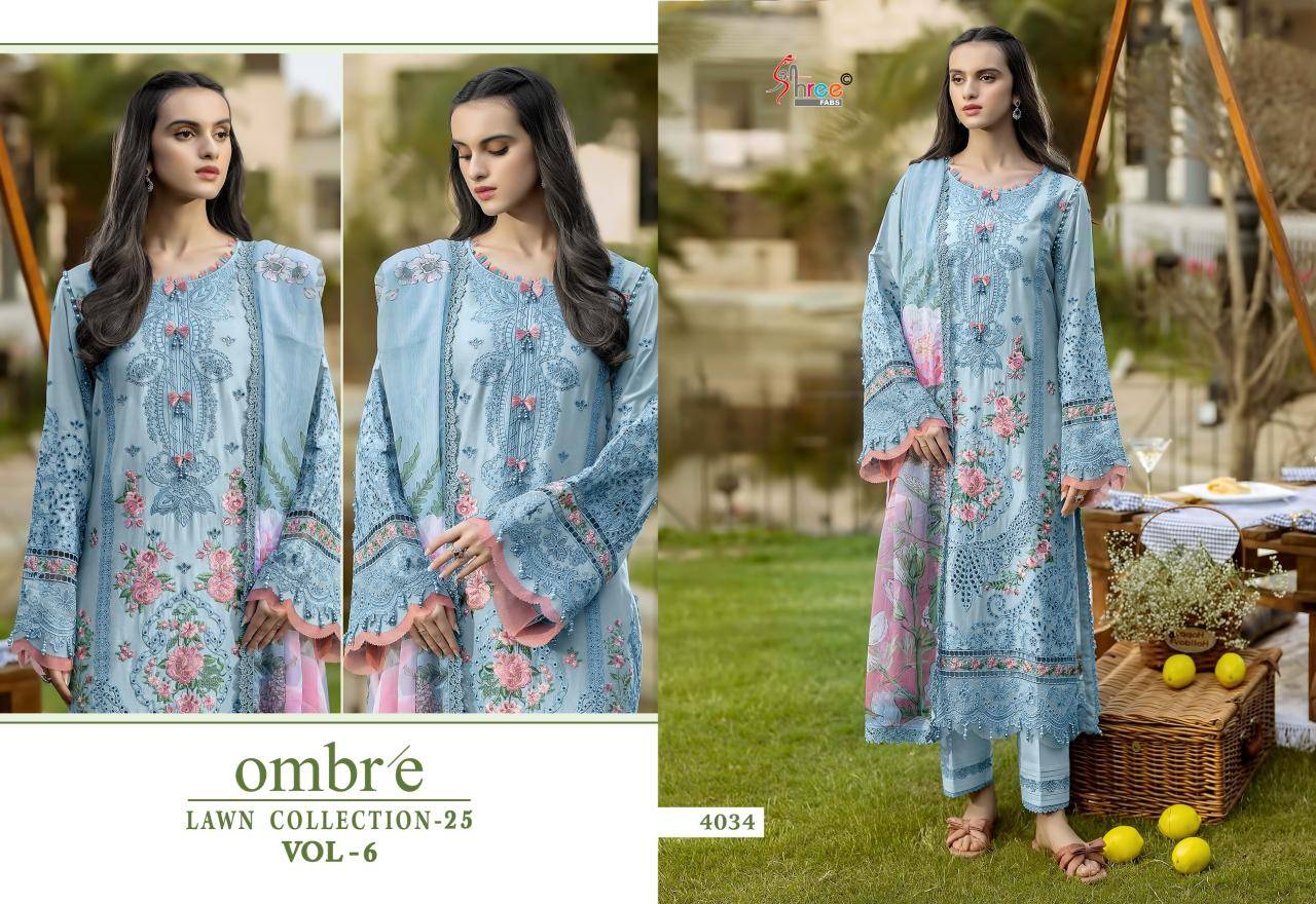 Shree fab ombre lawn collection vol 6 Affordable salwar suits in Delhi