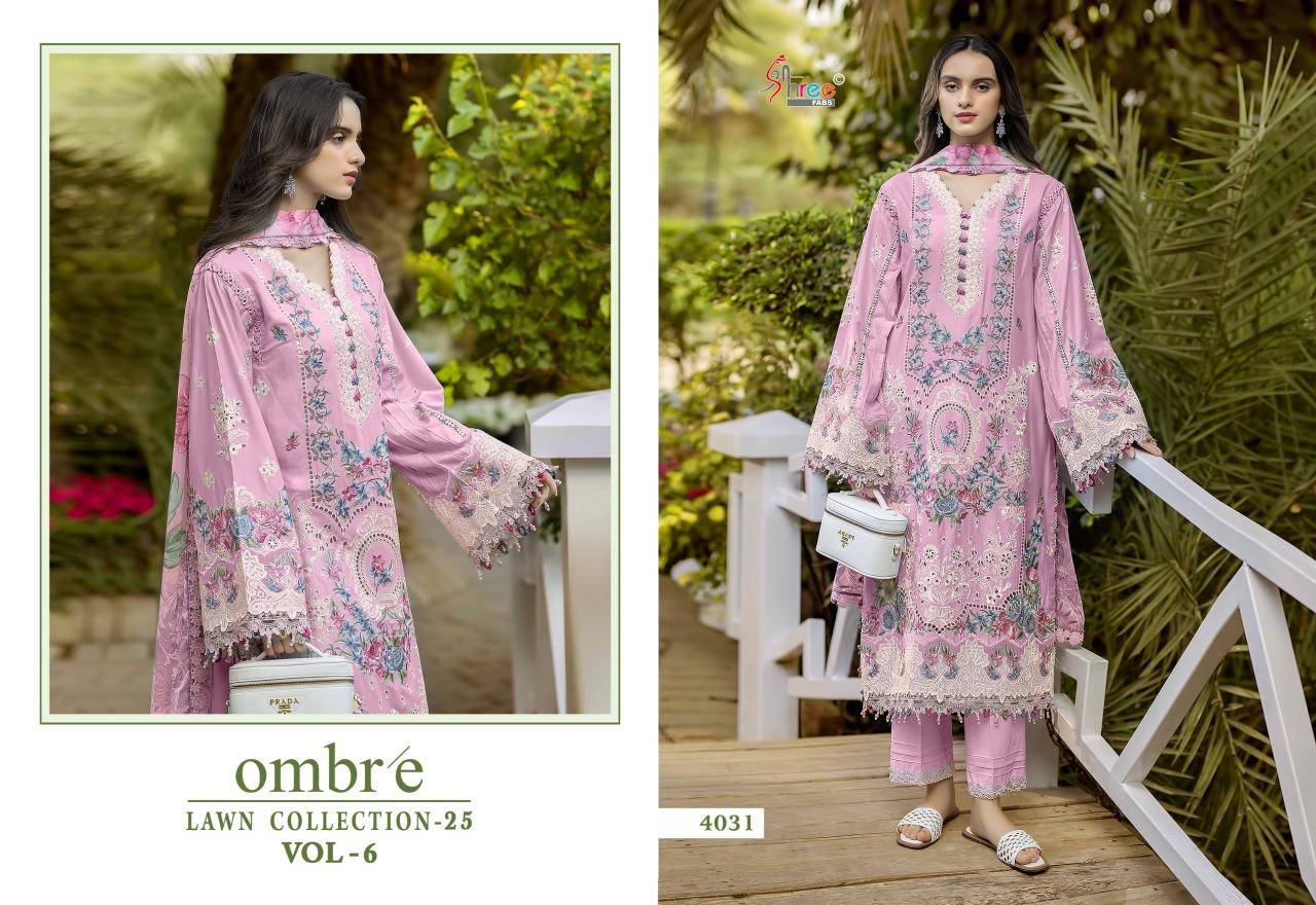 Shree fab ombre lawn collection vol 6 Affordable salwar suits in Delhi
