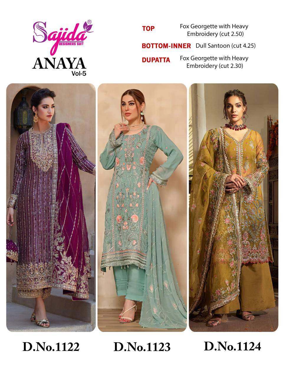 Sajida anaya vol 5 Salwar suit manufacturers in Delhi