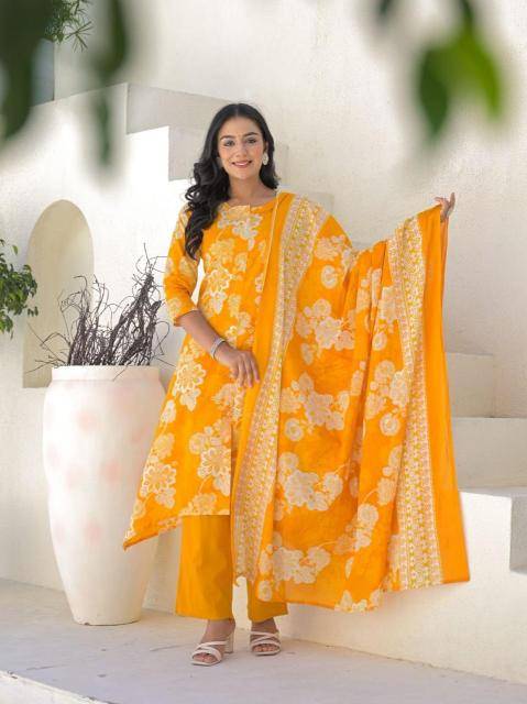 Janni 3pcs cotton anarkali Kurti supplier for boutique