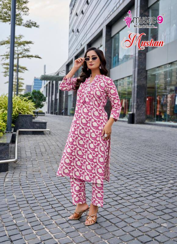 Mystic9 muskan vol 1 coord set Kurtis at Wholesale Price