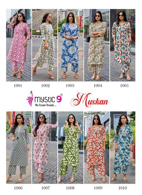 Mystic9 muskan vol 1 coord set Kurtis at Wholesale Price
