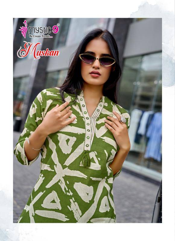 Mystic9 muskan vol 1 coord set Kurtis at Wholesale Price