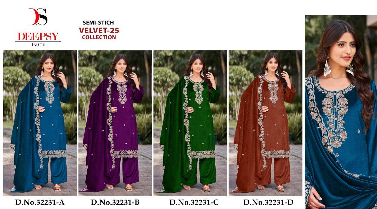 Deepsy hit design of velvet 25 Wholesale Designer Salwar Kameez