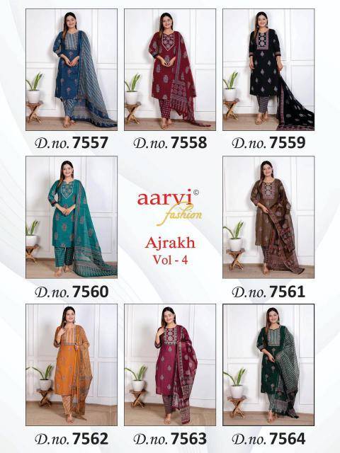 Aarvi ajrakh vol-4 Kurti manufacturer in hydrabad